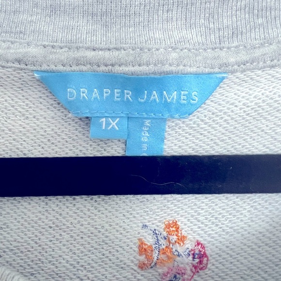 Draper James Gretchen Sweatshirt Dress in Embroidered Viola Cotton Size 1X - Picture 7 of 11
